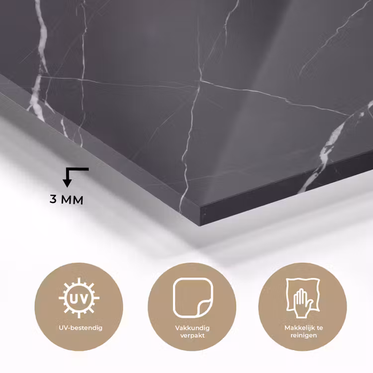 Marmer - Patroon - Abstract - Modern - Zwart plexiglas 5mm klein -sfeer2