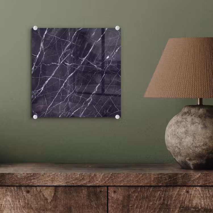 Marmer - Patroon - Modern - Zwart - Wit plexiglas 5mm klein -sfeer3
