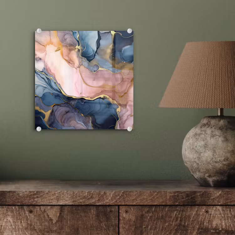 Marmer - Roze - Blauw plexiglas 5mm klein -sfeer3