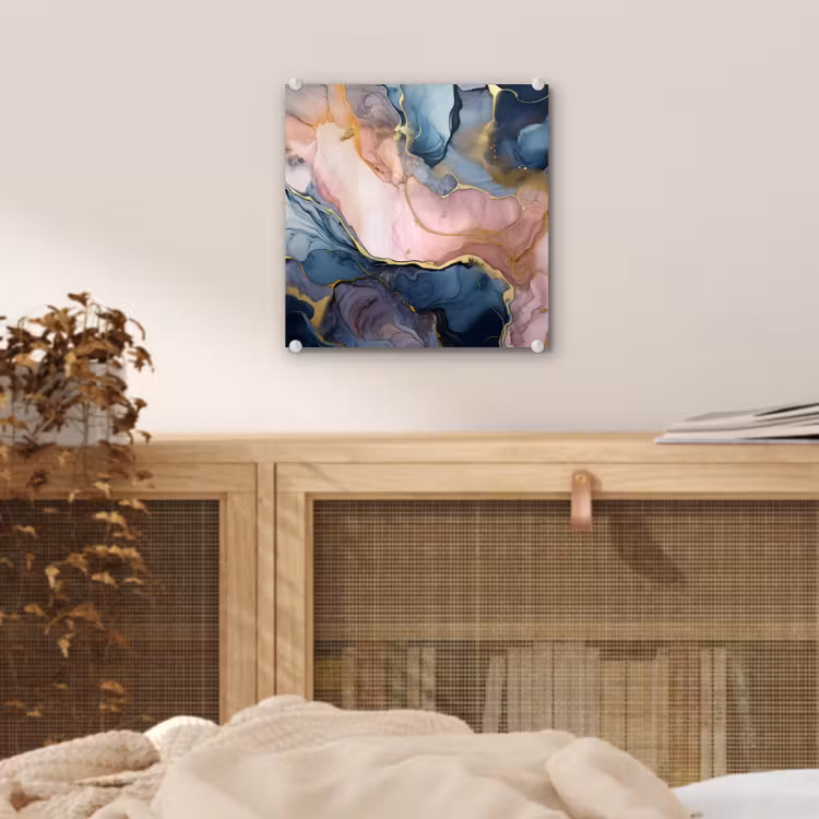 Marmer - Roze - Blauw plexiglas 5mm klein -sfeer4