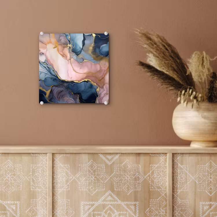 Marmer - Roze - Blauw plexiglas 5mm klein -sfeer5