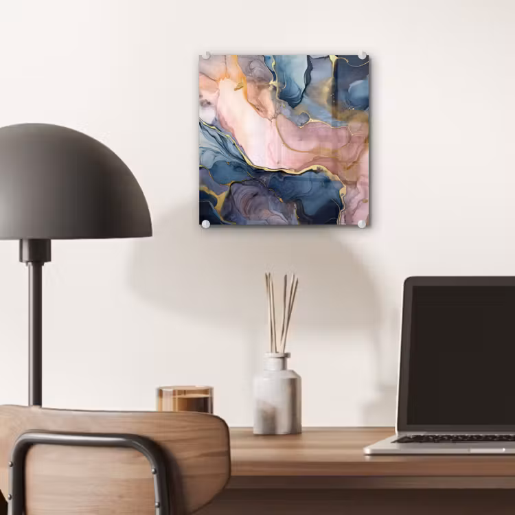 Marmer - Roze - Blauw plexiglas 5mm klein -sfeer6