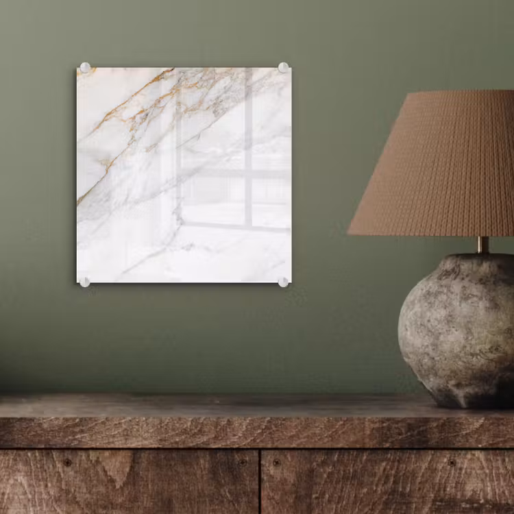 Marmer - Steen - Wit - Goud - Marmerlook - Steen - Luxe plexiglas 5mm klein -sfeer3