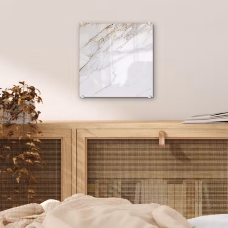 Marmer - Steen - Wit - Goud - Marmerlook - Steen - Luxe plexiglas 5mm klein -sfeer4