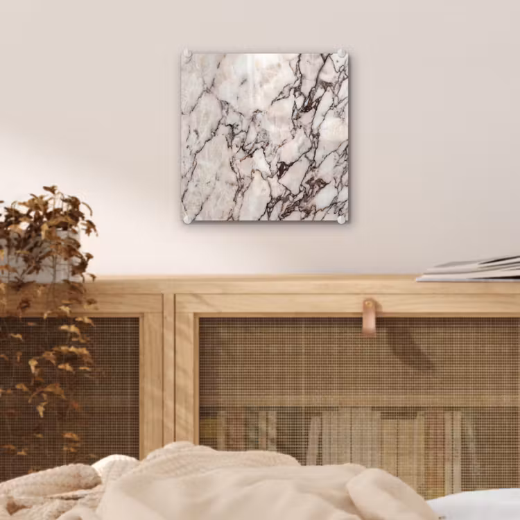 Marmer - Textuur - Abstract - Wit - Bruin plexiglas 5mm klein -sfeer4