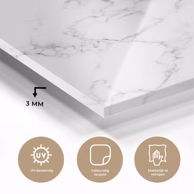 Marmer - Wit - Grijs - Luxe - Marmerlook - Structuur plexiglas 5mm klein -sfeer2
