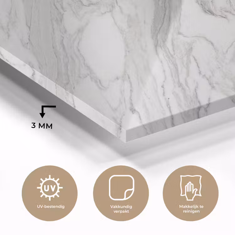 Marmer - Wit - Grijs - Structuur - Modern plexiglas 5mm klein -sfeer2