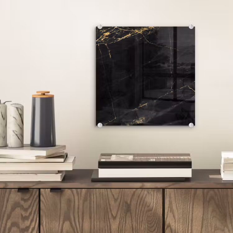 Marmer - Zwart - Goud - Chic - Marmerlook - Design plexiglas 5mm klein -sfeer1