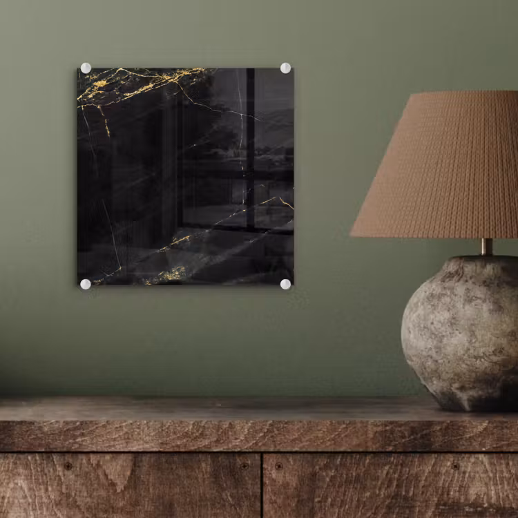 Marmer - Zwart - Goud - Chic - Marmerlook - Design plexiglas 5mm klein -sfeer3