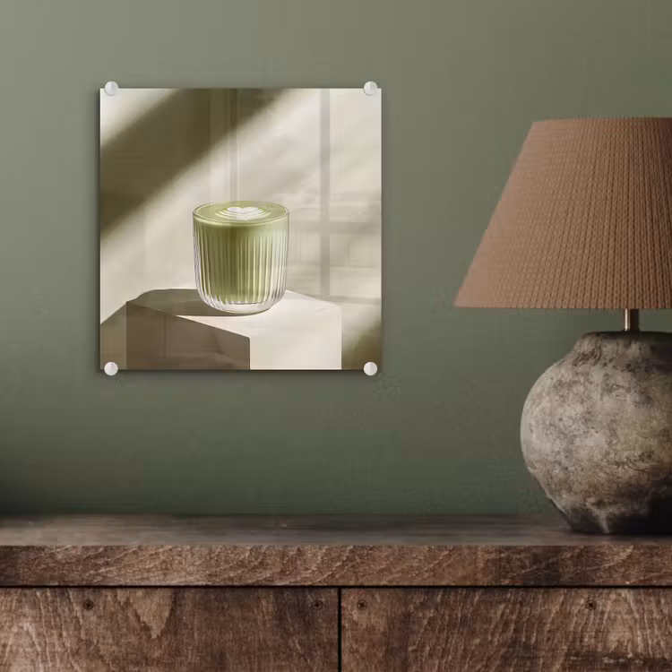 Matcha - Glas - Groen - Minimalistisch plexiglas 5mm klein -sfeer3