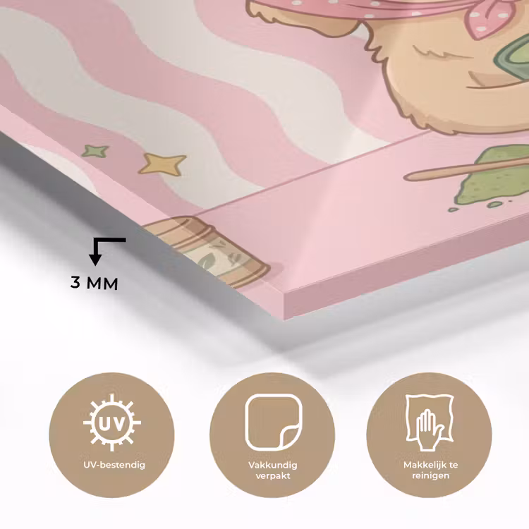 Matcha - Hond - Roze - Groen plexiglas 5mm klein -sfeer2