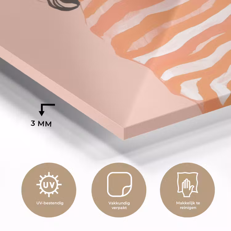 Meisje - Deken - Gestreept - Oranje plexiglas 5mm klein -sfeer2