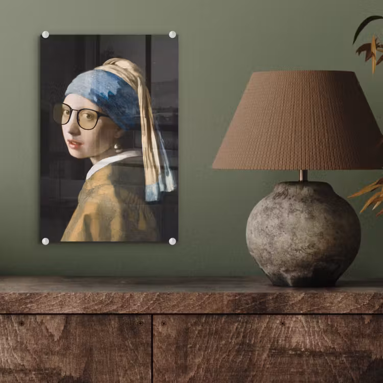 Meisje met de parel - Johannes Vermeer - Bril plexiglas 5mm klein -sfeer3
