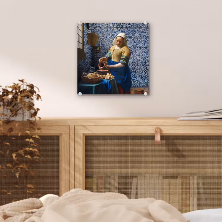 Melkmeisje - Delfts Blauw - Vermeer - Schilderij - Oude meesters plexiglas 5mm klein -sfeer4