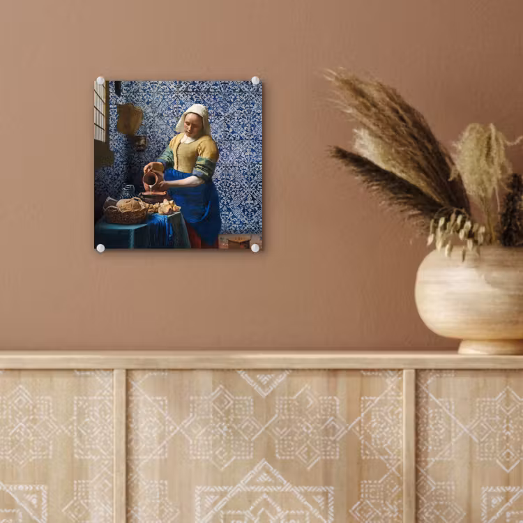 Melkmeisje - Delfts Blauw - Vermeer - Schilderij - Oude meesters plexiglas 5mm klein -sfeer5