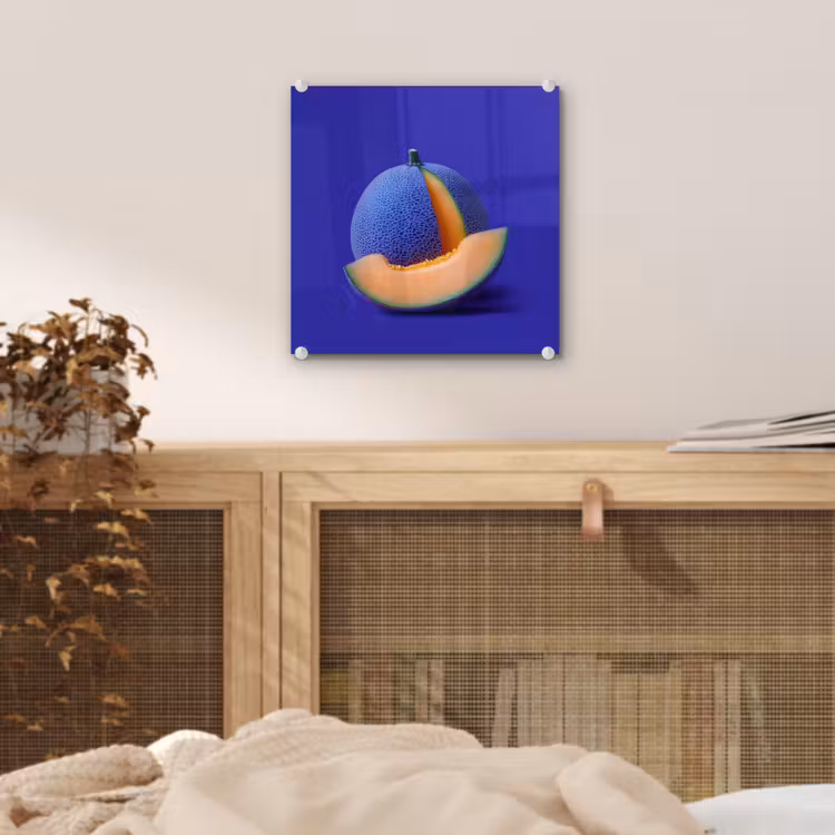 Meloen - Blauw - Oranje - Kunstzinnig plexiglas 5mm klein -sfeer4