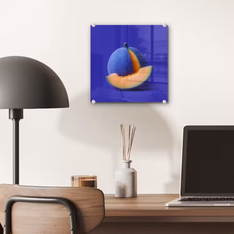 Meloen - Blauw - Oranje - Kunstzinnig plexiglas 5mm klein -sfeer6