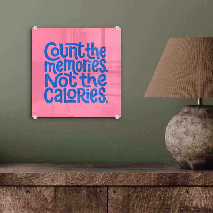 Memories - Roze - Blauw - Quote plexiglas 5mm klein -sfeer3