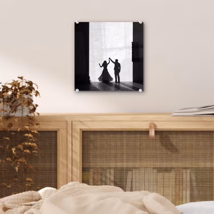 Mensen - Schaduw - Dans - Zwart-wit - Liefde plexiglas 5mm klein -sfeer4