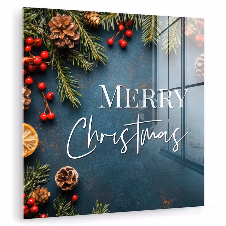 Merry Christmas - Blauw - Kerst - Winter plexiglas 5mm klein -zzzproduct_nieuw
