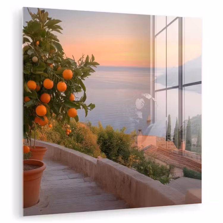Middelandse zee - Sinaasappel - Heuvels - Zee plexiglas 5mm klein -zzzproduct_nieuw