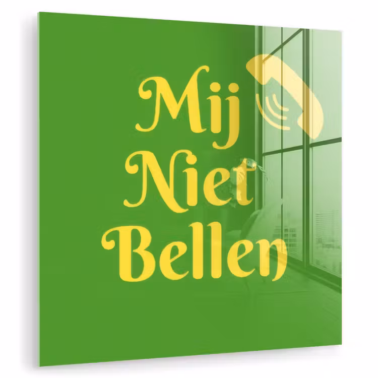 Mij niet bellen - Telefoon - Groen plexiglas 5mm klein -zzzproduct_nieuw