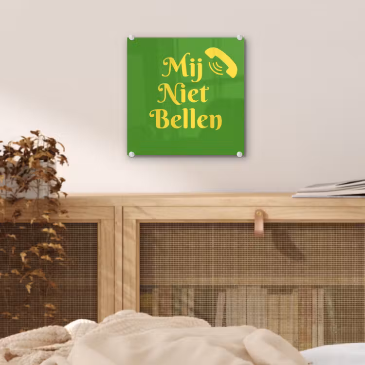 Mij niet bellen - Telefoon - Groen plexiglas 5mm klein -sfeer4