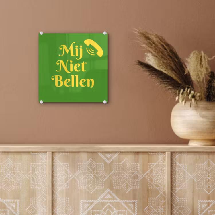 Mij niet bellen - Telefoon - Groen plexiglas 5mm klein -sfeer5