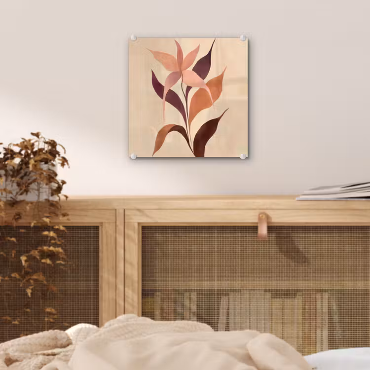 Minimalistisch - Bloem - Bladeren - Beige plexiglas 5mm klein -sfeer4