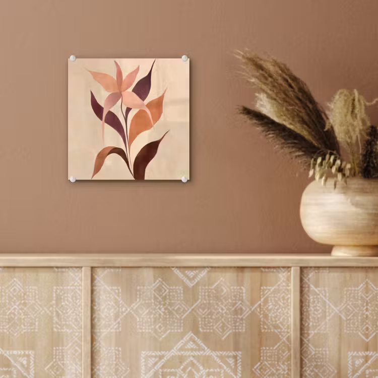 Minimalistisch - Bloem - Bladeren - Beige plexiglas 5mm klein -sfeer5