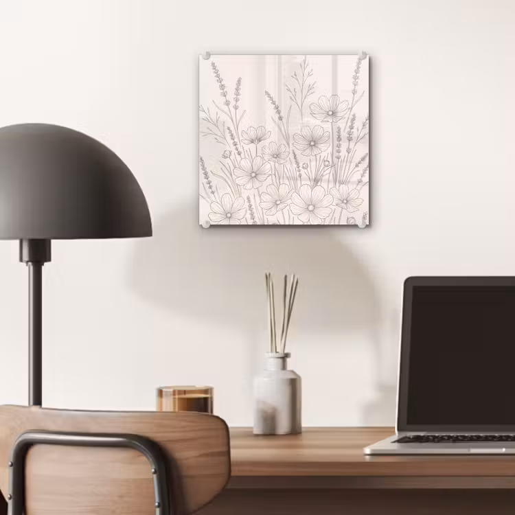Minimalistisch - Modern - Bloemen - Beige plexiglas 5mm klein -sfeer6