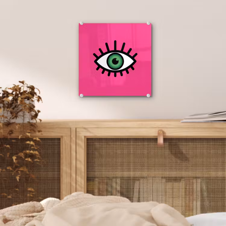 Minimalistisch - Oog - Roze plexiglas 5mm klein -sfeer4