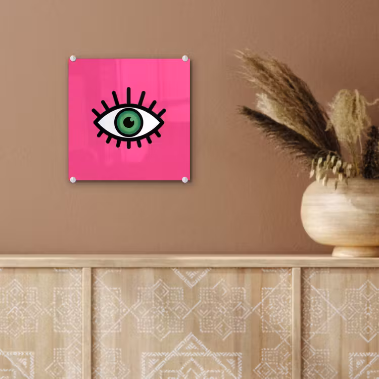 Minimalistisch - Oog - Roze plexiglas 5mm klein -sfeer5