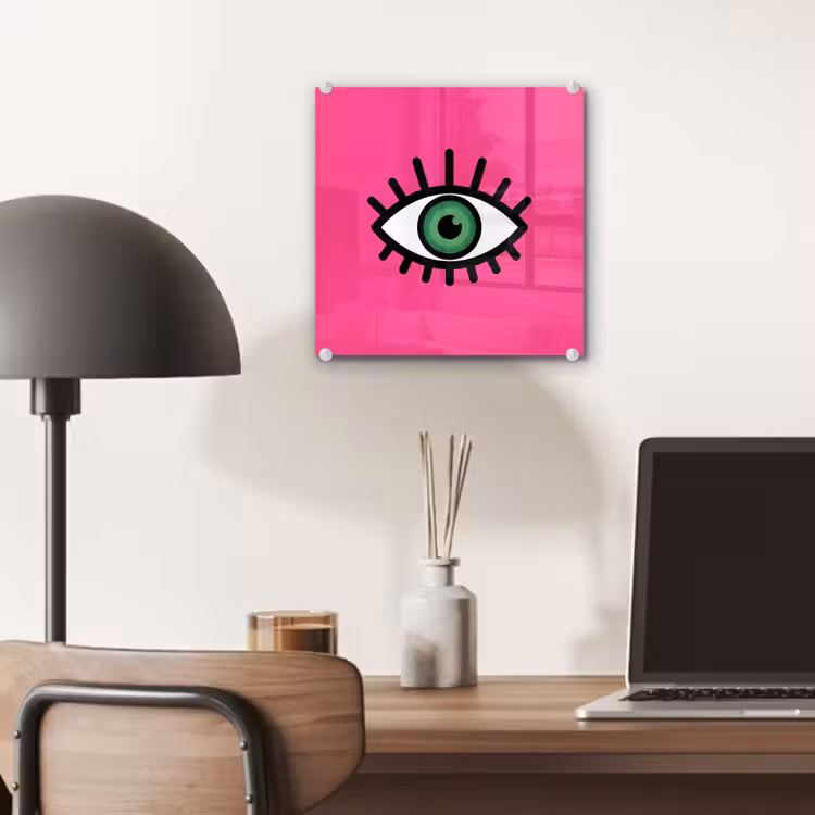 Minimalistisch - Oog - Roze plexiglas 5mm klein -sfeer6