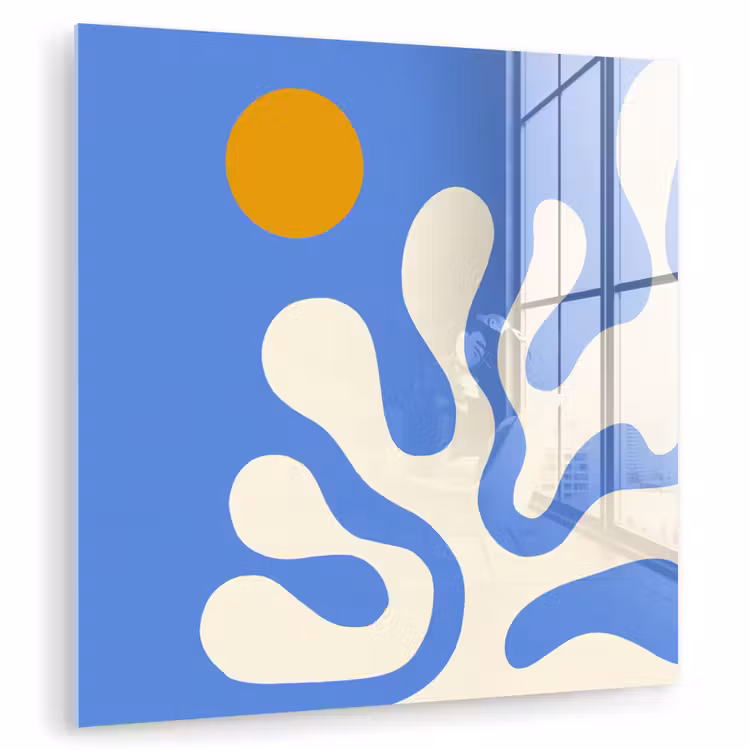 Minimalistisch - Organisch patroon - Blauw plexiglas 5mm klein -zzzproduct_nieuw