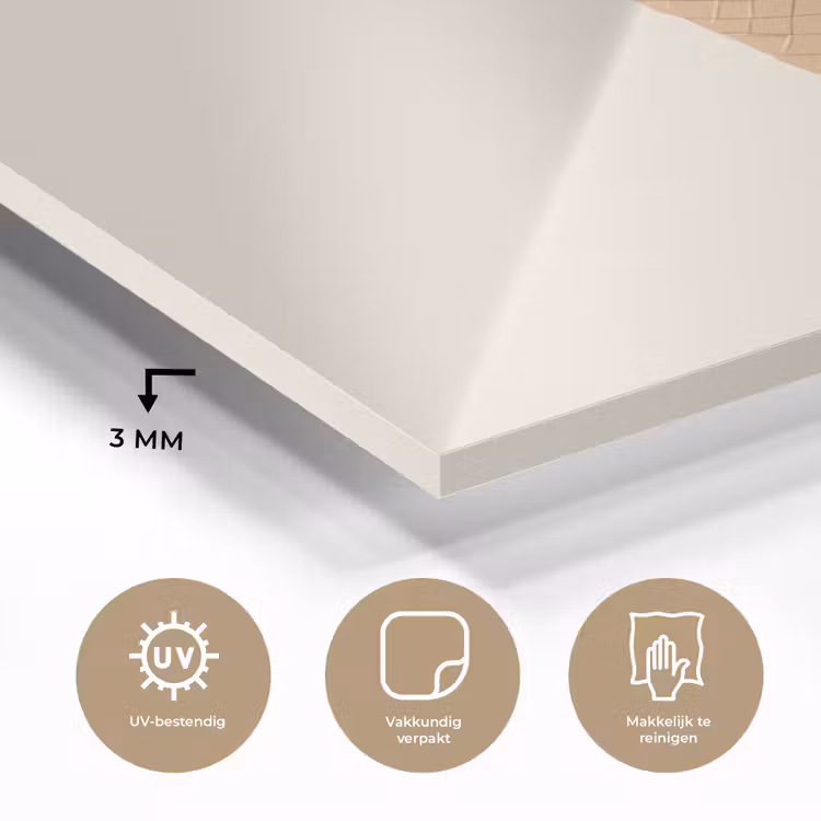 Minimalistisch - Schepijs - Hoorntje - Beige plexiglas 5mm klein -sfeer2