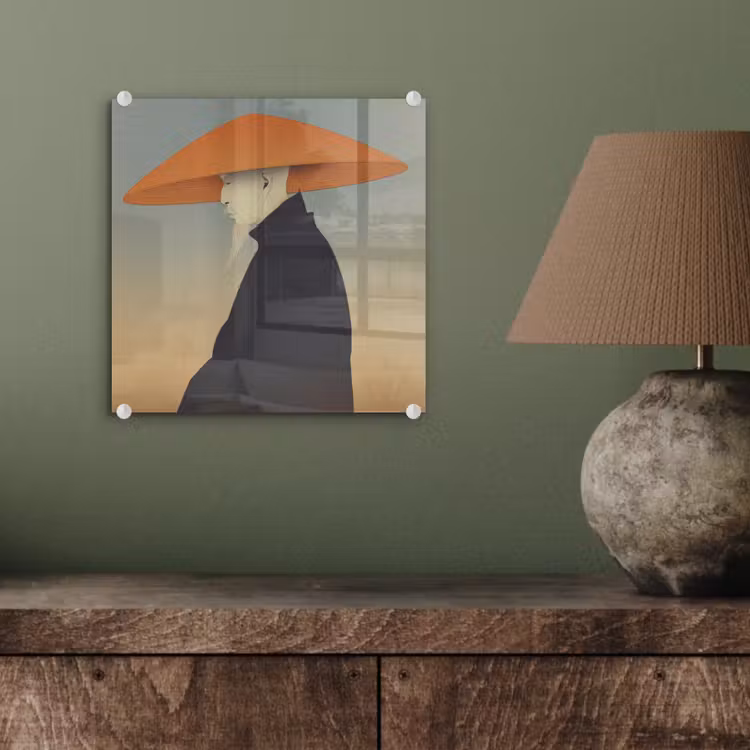 Minimalistisch - Silhouet - Oranje plexiglas 5mm klein -sfeer3