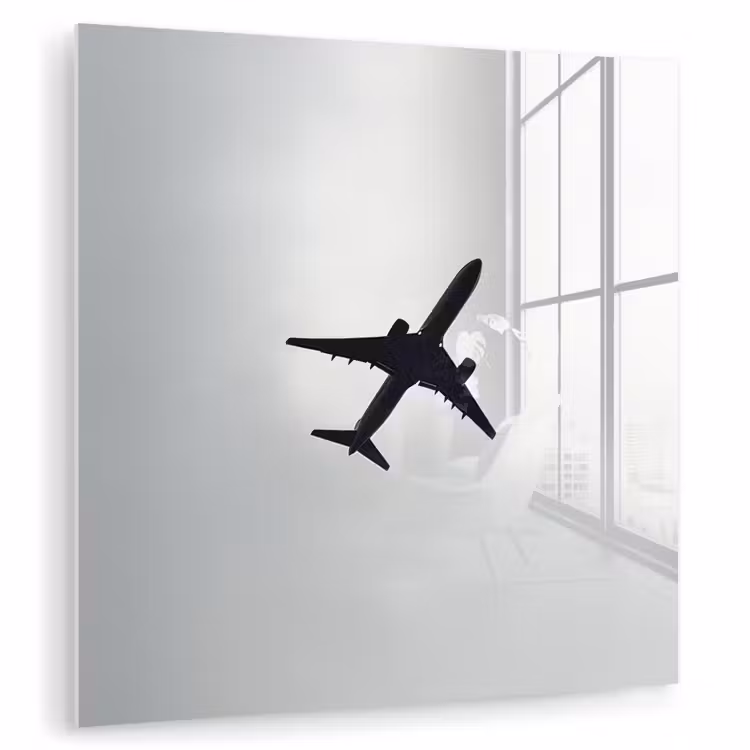 Minimalistisch - Silhouet - Zwart - Vliegtuig plexiglas 5mm klein -zzzproduct_nieuw