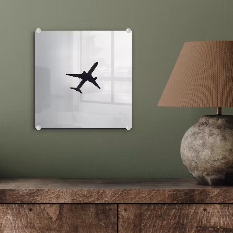 Minimalistisch - Silhouet - Zwart - Vliegtuig plexiglas 5mm klein -sfeer3