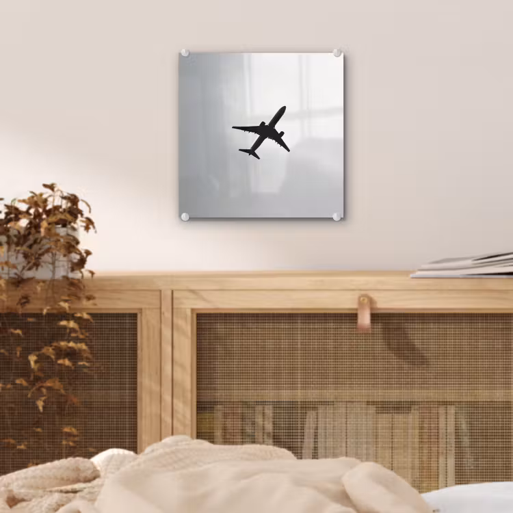 Minimalistisch - Silhouet - Zwart - Vliegtuig plexiglas 5mm klein -sfeer4