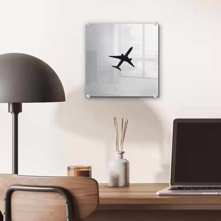 Minimalistisch - Silhouet - Zwart - Vliegtuig plexiglas 5mm klein -sfeer6