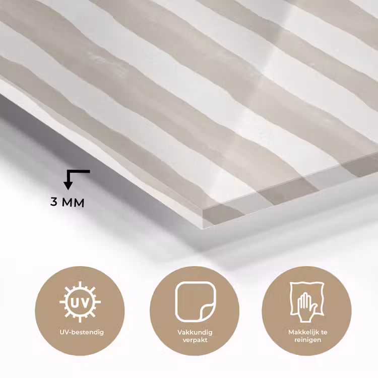 Minimalistisch - Strepen - Beige plexiglas 5mm klein 11 -sfeer2