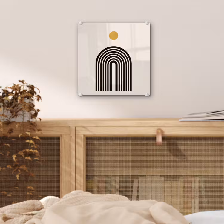 Minimalistisch - Zwarte boog - Gouden cirkel plexiglas 5mm klein -sfeer4