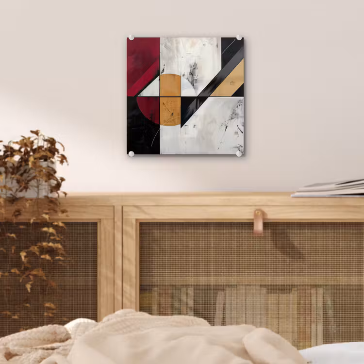 Modern - Abstract - Geometrisch - Rood - Industrieel plexiglas 5mm klein -sfeer4
