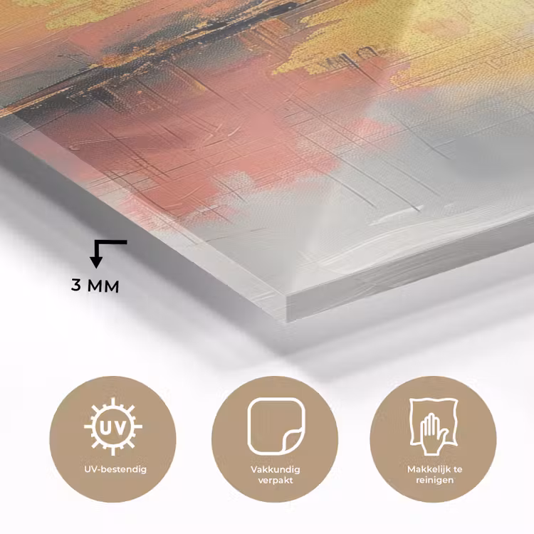 Modern - Abstract - Goud - Roze plexiglas 5mm klein -sfeer2
