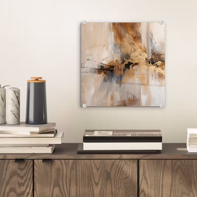 Modern - Bruin - Abstract - Beige plexiglas 5mm klein -sfeer1