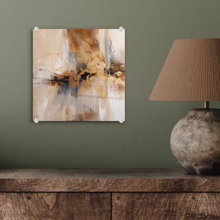 Modern - Bruin - Abstract - Beige plexiglas 5mm klein -sfeer3
