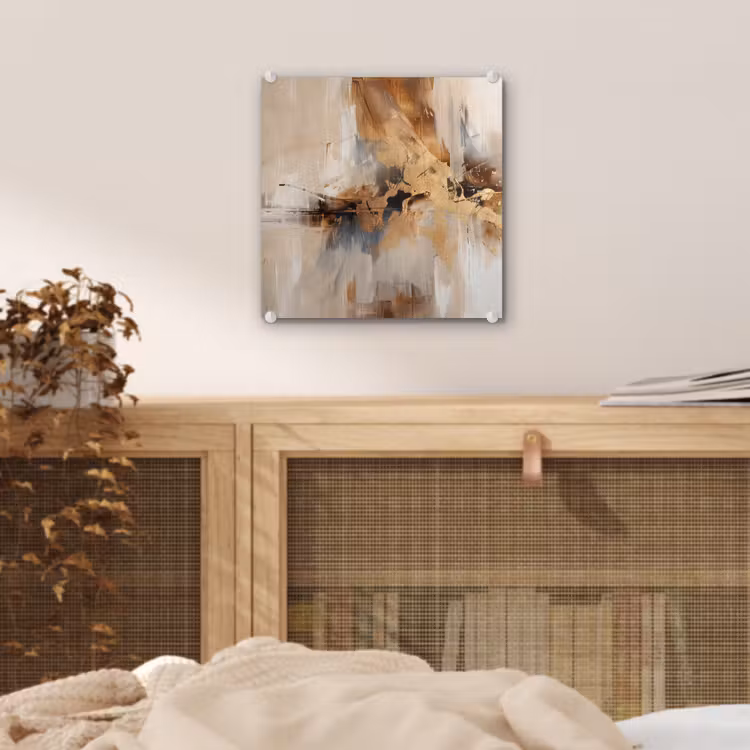 Modern - Bruin - Abstract - Beige plexiglas 5mm klein -sfeer4