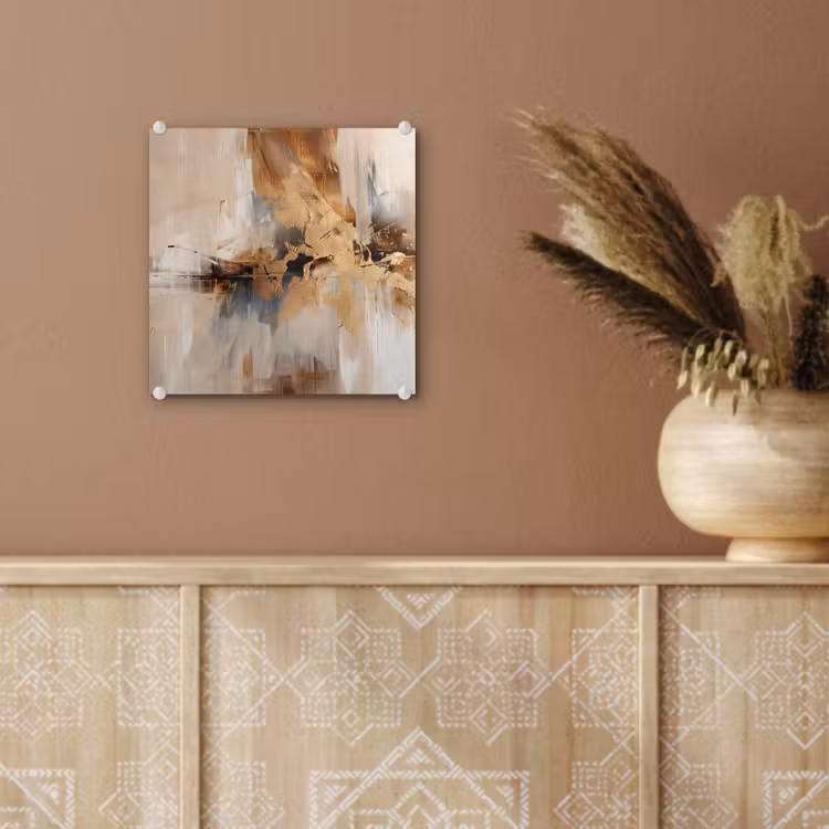 Modern - Bruin - Abstract - Beige plexiglas 5mm klein -sfeer5