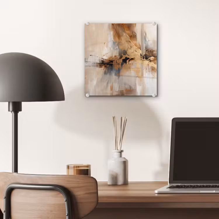Modern - Bruin - Abstract - Beige plexiglas 5mm klein -sfeer6